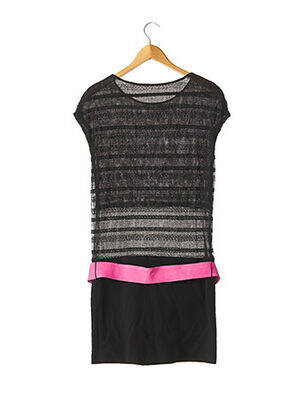 Robe courte manches courtes manches courtes noir JAY AHR femme