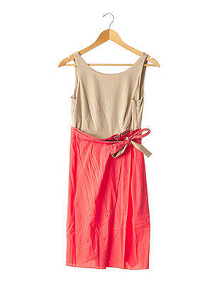 Robe mi-longue sans manche sans manche beige PAULE KA femme