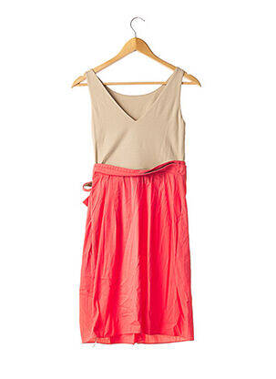 Robe mi-longue sans manche sans manche beige PAULE KA femme