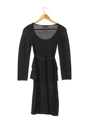 Robe pull coupe cintrée manches longues noir PAULE KA femme