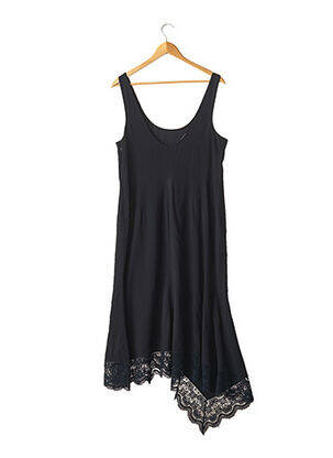 Robe mi-longue tissage crêpe fines bretelles bleu GAI MATTIOLO femme