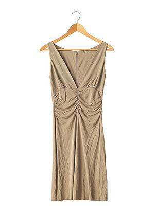 Robe mi-longue sans manche sans manche beige TOMAS MAIER femme