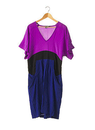 Robe mi-longue coupe fluide manches 3/4 violet SONIA RYKIEL femme