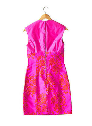 Robe courte fermeture zippée au dos manches courtes rose LES FOLIES D'ELODIE femme