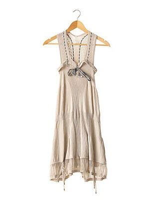 Robe mi-longue sans manche sans manche beige HIGH femme