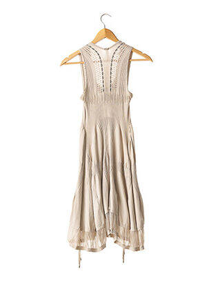 Robe mi-longue sans manche sans manche beige HIGH femme