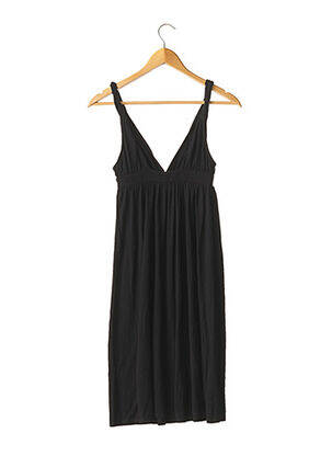 Robe mi-longue col v fines bretelles noir TUFI DUEK femme