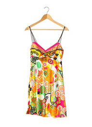 Robe mi-longue col v fines bretelles orange FERAUD femme