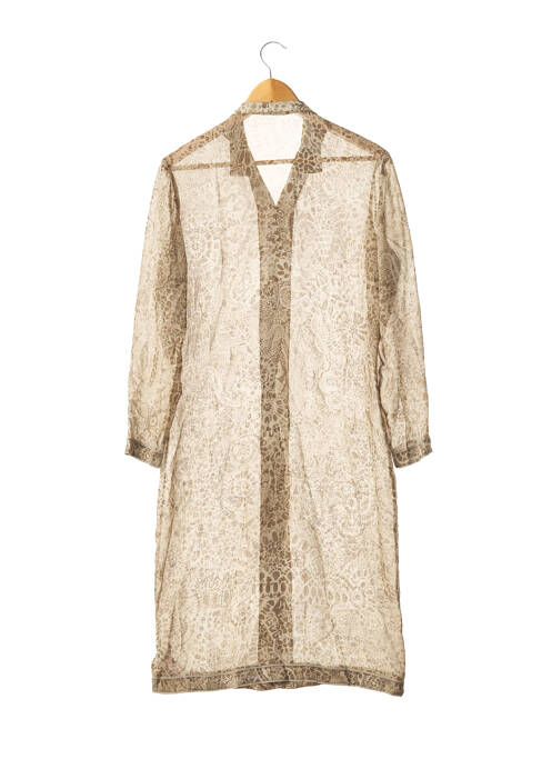 Manteau long beige LEONARD PARIS pour femme