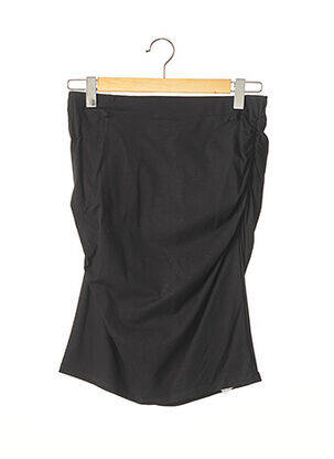 Jupe mi-longue taille élastique noir PAULE KA femme