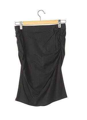Jupe mi-longue taille élastique noir PAULE KA femme