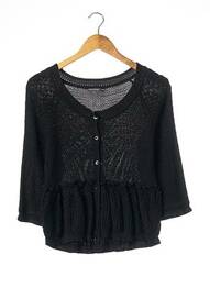 Gilet manches longues manches 3/4 bleu BARBARA BUI femme