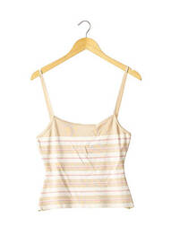 Pull coupe cintrée fines bretelles beige HERVE LEGER femme