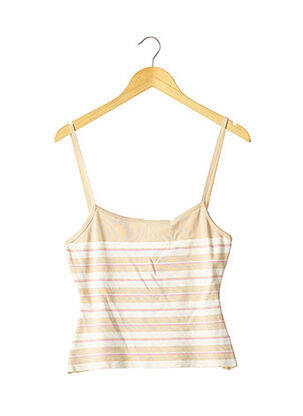 Pull coupe cintrée fines bretelles beige HERVE LEGER femme