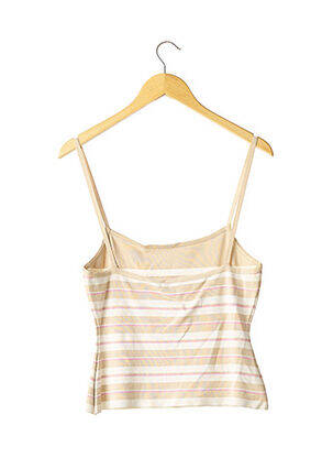 Pull coupe cintrée fines bretelles beige HERVE LEGER femme