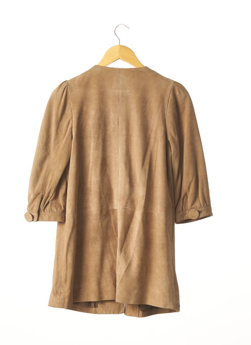 Veste en cuir beige BEL AIR pour femme