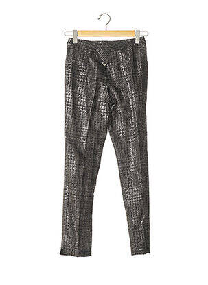 Pantalon droit taille à pinces taille haute gris JEAN MARC LOTHON femme