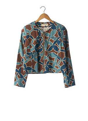 Veste chic col rond bleu COTELAC femme