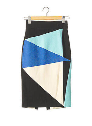 Jupe mi-longue taille à pinces bleu FAUSTO PUGLISI femme