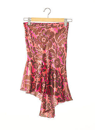 Jupe courte taille haute orange REGINA RUBENS femme