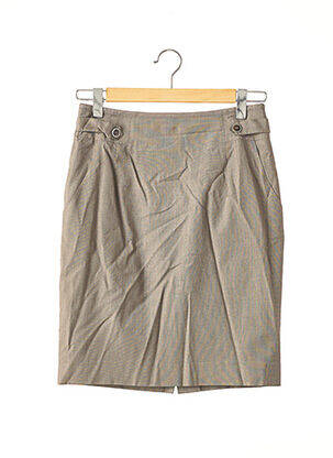 Jupe mi-longue taille à pinces marron GEORGES RECH femme
