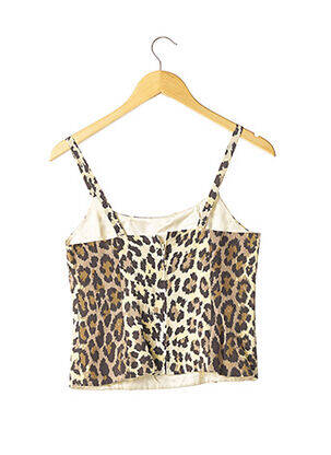 Top tissage jersey fines bretelles beige LES FOLIES D'ELODIE femme