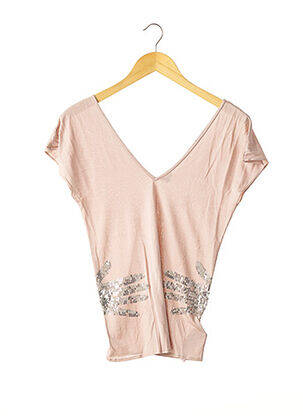 T-shirt col v manches courtes rose JOSEPH femme