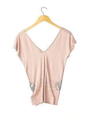 T-shirt col v manches courtes rose JOSEPH femme