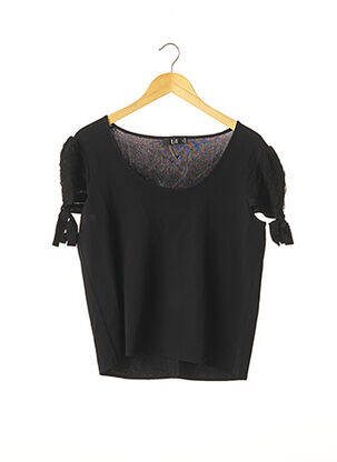 Pull coupe cintrée manches courtes noir LIL POUR L'AUTRE femme
