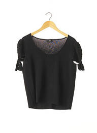 Pull coupe cintrée manches courtes noir LIL POUR L'AUTRE femme