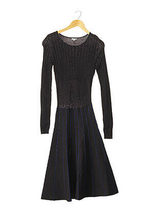 Robe mi-longue manches longues manches longues noir MANOUSH femme