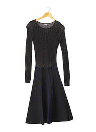 Robe mi-longue manches longues manches longues noir MANOUSH femme