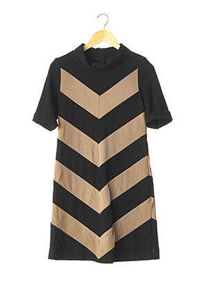 Robe mi-longue tissage crêpe noir I BLUES femme