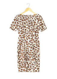 Robe mi-longue fermeture zippée au dos manches courtes beige BLUMARINE femme