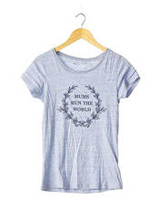 T-shirt bleu LUCKY MUM pour femme seconde vue