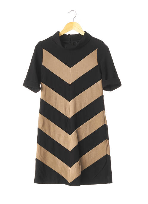 Robe mi-longue tissage crêpe noir I BLUES femme