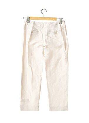 Pantalon 7/8 fermeture zippée sous rabat avec crochet taille normale beige 115 femme