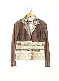 Blazer finition intérieure biaisée marron JEAN MARC LOTHON femme