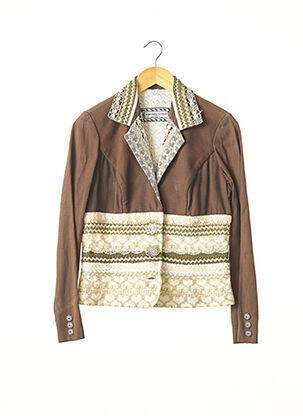 Blazer finition intérieure biaisée marron JEAN MARC LOTHON femme