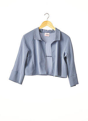 Boléro tissage crêpe bleu HELENE GAINVILLE femme