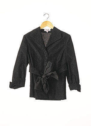 Veste chic fermeture boutonnée sur le devant noir STEPHA femme