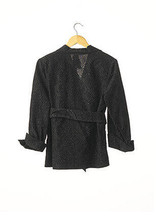 Veste chic fermeture boutonnée sur le devant noir STEPHA femme
