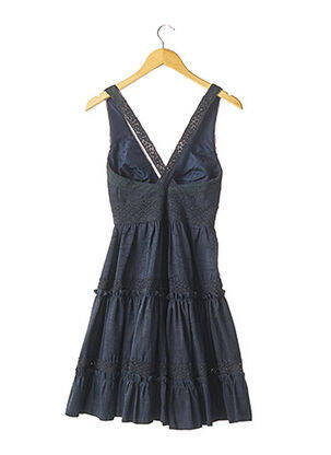Robe mi-longue fermeture zippée au dos fines bretelles bleu BASIX II femme