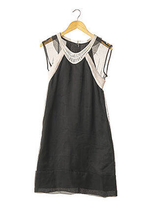 Robe mi-longue manches courtes manches courtes noir RUE DU MAIL femme