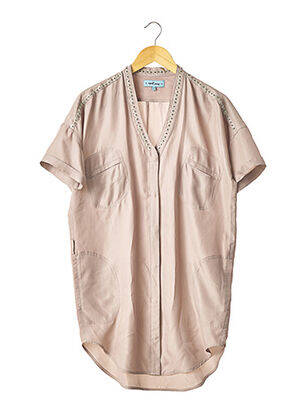 Tunique manches courtes col v marron APRIL MAY femme