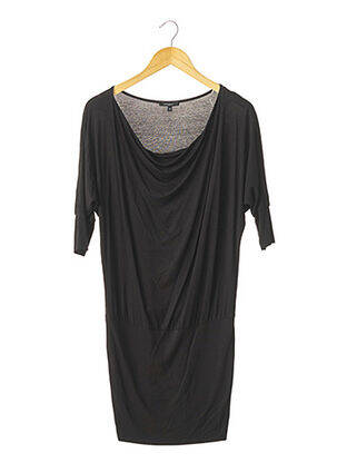 Robe mi-longue manches 3/4 manches 3/4 noir AXARA femme