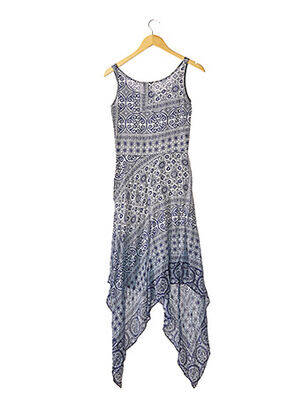 Robe mi-longue imprimé fantaisie sans manche bleu TRUSSARDI JEANS femme