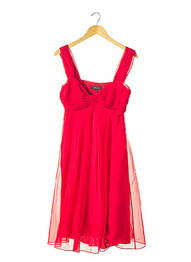 Robe mi-longue coupe fluide fines bretelles rouge GEORGES RECH femme