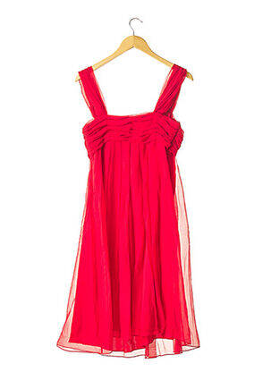 Robe mi-longue coupe fluide fines bretelles rouge GEORGES RECH femme