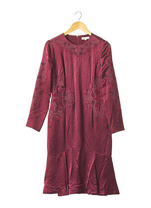 Robe mi-longue manches longues manches longues rouge TORY BURCH femme
